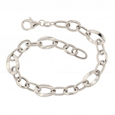 Bracelet chaîne alternée en or 18 carats 750/1000 pour femme