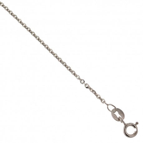 White gold 18k 750/1000 rolo' type shiny link chain unisex anklet