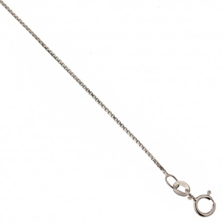 White gold 18k 750/1000 venetian type shiny link chain unisex anklet
