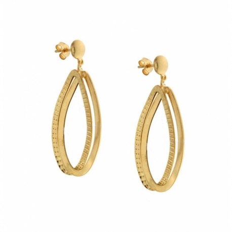Yellow gold 18k 750/1000 shiny dangling earrings