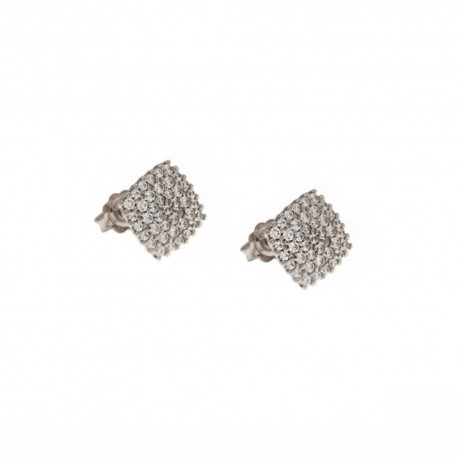 White gold 18k 750/1000 with white cubic zirconia earrings