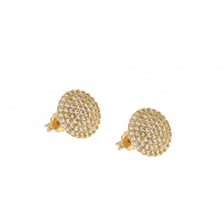 Yellow gold 18k 750/1000 with white cubic zirconia earrings