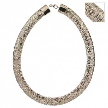 Geflochtene Halskette aus 18-karätigem 750/1000-Weißgold für Damen