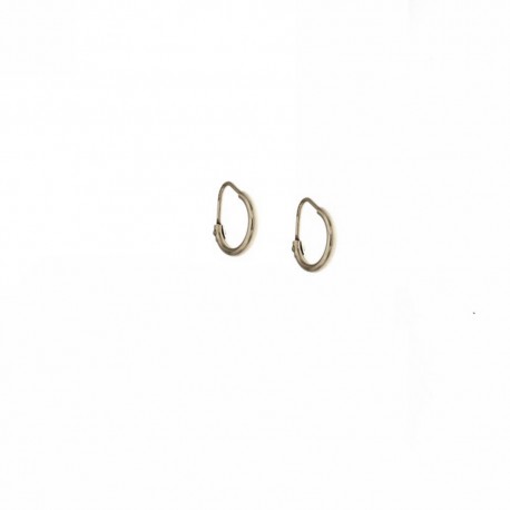 Σκουλαρίκια κρίκοι σε χρυσό 18 Kt 750/1000 με σωληνωτό βαρέλι, γυαλισμένο φινίρισμα