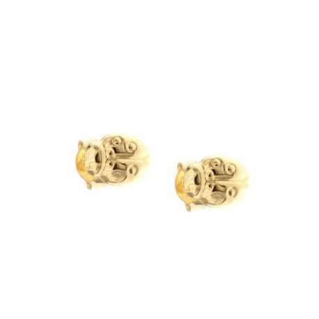 Błyszczące kolczyki w kształcie biedronki, wykonane z 18-karatowego złota 750/1000, dla dziewczynek