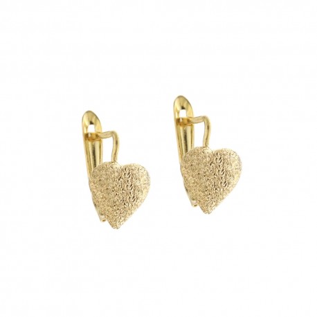 18 Kt 750/1000 χρυσά σκουλαρίκια με διαμάντια σε σχήμα καρδιάς για κορίτσια