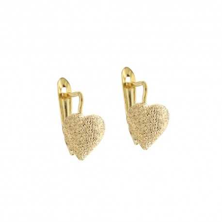 18 Kt 750/1000 gouden hartvormige diamanten oorbellen voor meisjes