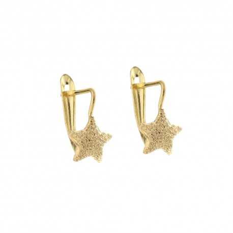 Sternförmige Diamantohrringe für Mädchen aus 18 Kt 750/1000 Gold