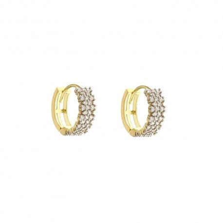 Pendientes de aro en oro amarillo de 18 kt 750/1000 con circonitas para mujer