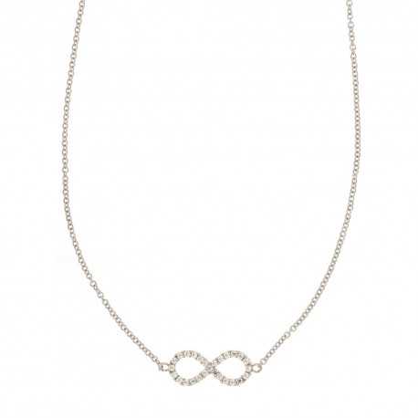 Infinity-Halskette für Damen aus 18-karätigem 750/1000-Weißgold