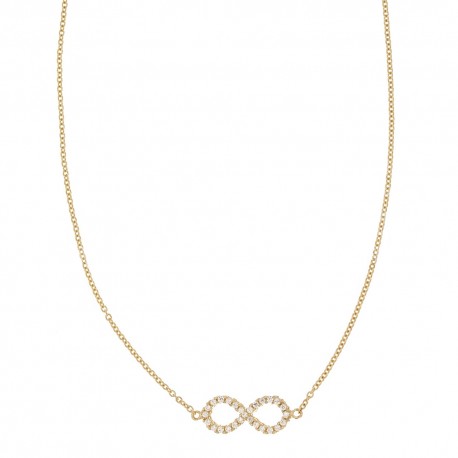 Yellow gold 18k 750/1000 infinity type woman necklace