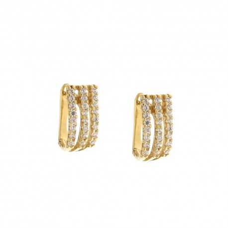 Cercei din aur de 18 Kt 750/1000 cu zirconi alb strălucitor pentru femei