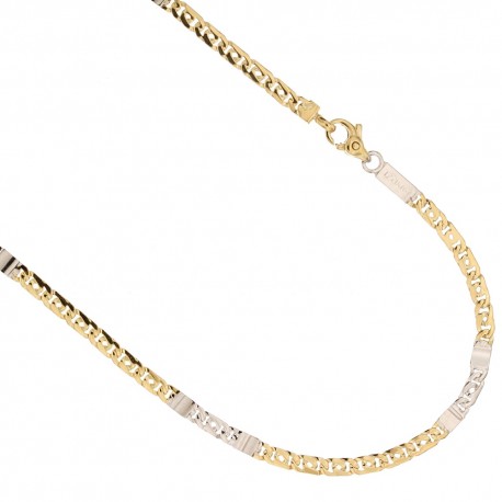 Yellow and white gold 18k 750/1000 tigre type man chain