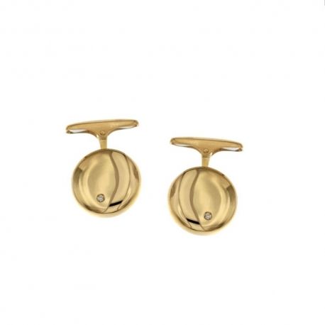 Gold 18k 750/1000 with diamonds shiny man cufflinks