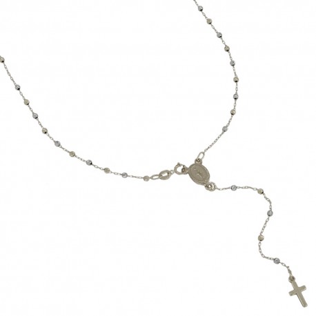 Gold 18k 750/1000 with cross and Virgin Mary unisex Rosary