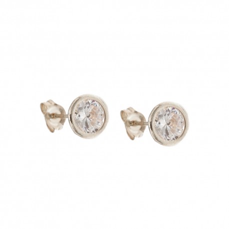 Gold 18k 750/1000 with white cubic zirconia woman earrings