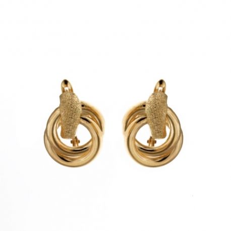 Boucles d'oreilles modèle fantaisie en or jaune 18 carats 750/1000, polies et diamantées pour femme