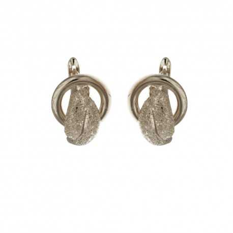 Ohrringe aus 18-karätigem 750/1000-Gold, klassisches Modell, poliert und diamantgeschliffen, für Damen