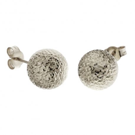 Gold 18k 750/1000 shiny and hammered woman earrings