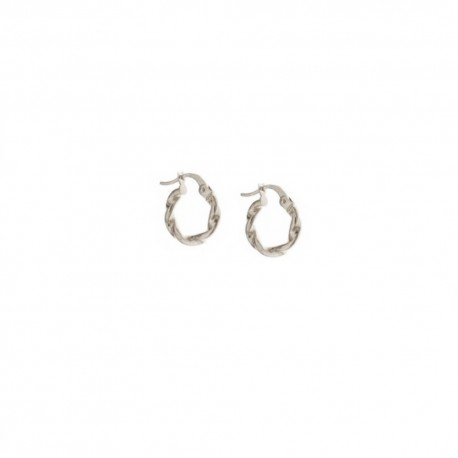 Gold 18 Kt 750/1000 torchon type shiny hoops earrings