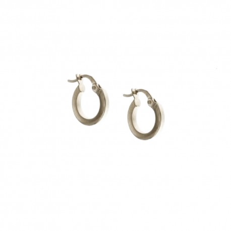 Gold 18 Kt 750/1000 square type shiny hoops woman earrings