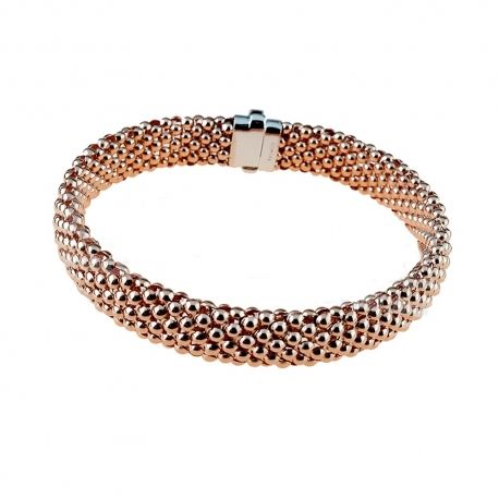 Pulsera apop corn brillante en oro rosa de 18kt 750/1000 para mujer