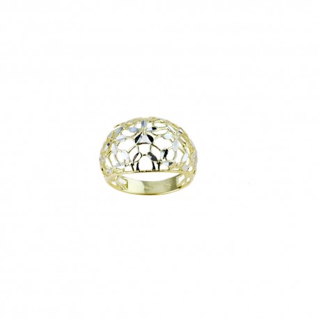 Δαχτυλίδι σε 18 Kt 750/1000 γυαλισμένο διάτρητο λευκό και κίτρινο χρυσό για γυναίκες