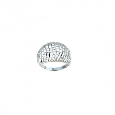 18 Kt 750/1000 полиран ажурен пръстен от бяло злато за жени