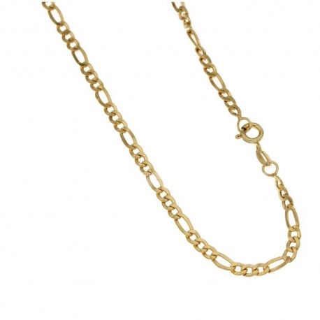 Cadena en oro amarillo de 18 kt 750/1000, modelo 3+1, pulida