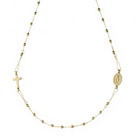 Colar de rosário em ouro amarelo polido 18K 750/1000