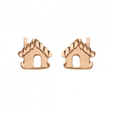 18 Kt 750/1000 rosa guld baby house øreringe