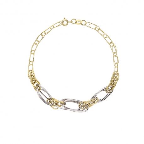 18k Yellow and white gold chain type woman bracelet