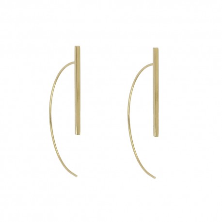 Yellow gold 18 K with pendant bar woman earrings