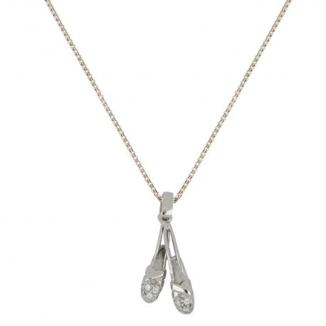 18K witgouden ketting met ballerinaschoentjes