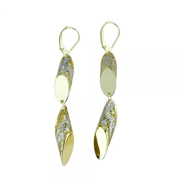 Orecchini A Goccia Grandi In Oro Giallo 9 Carati – Design Traforato – Carissima Gold