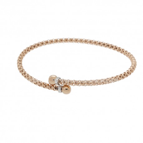 Rose and white gold 18k contrariè type woman bracelet