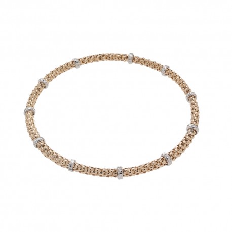 Rose and white gold 18k rockstar type bracelet