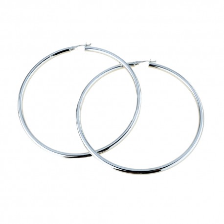 White gold 18k diameter 2.36 inch hoop earrings