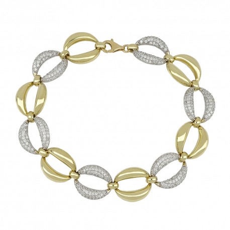 Gold 18k with white zirconia Ameliè collection woman bracelet