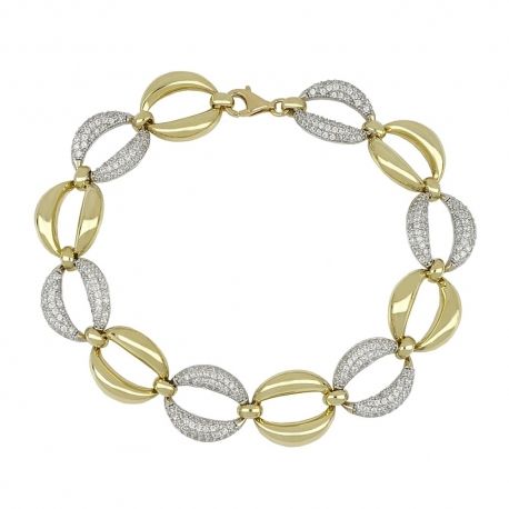Gold 18k with white zirconia Ameliè collection woman bracelet