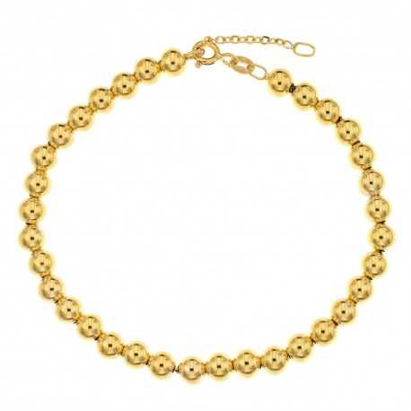 Gold 18 K with polish spheres women bracelet