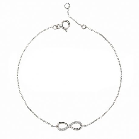 Bracelet infini pour femme en or blanc 18 carats