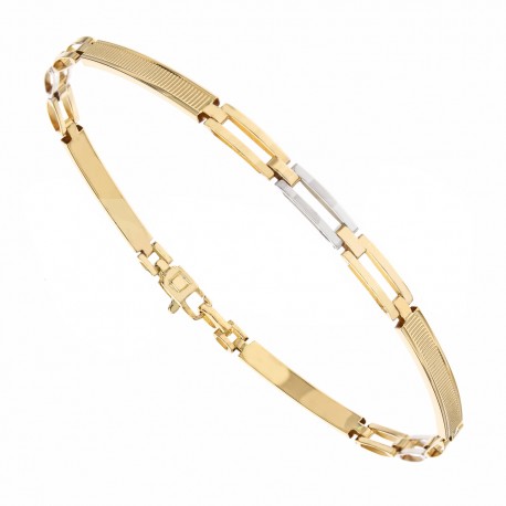 Armband aus 18-karätigem Gold mit abwechselnden Gliedern für Herren