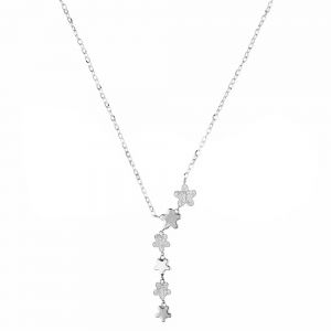 带花和星星挂在18Kt金币上的颈带