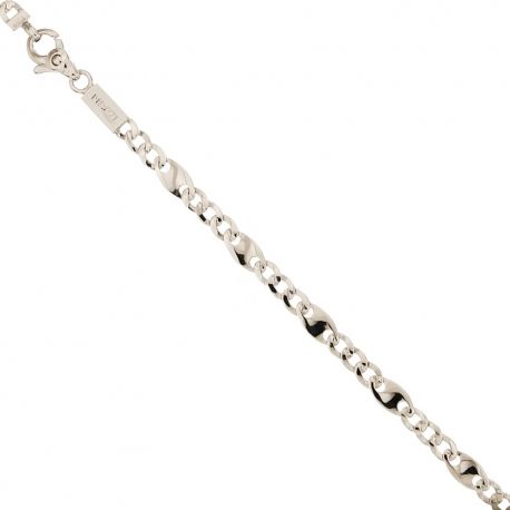 Браслет из белого золота 18 карат 750/1000 пробы с чередующимися звеньями