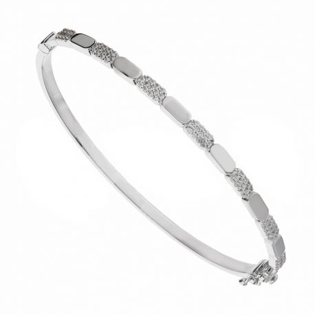 Bracelet rigide pour femme en or blanc 18 carats