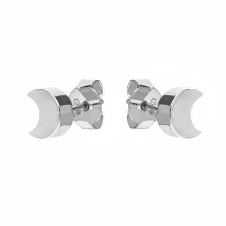 Boucles d'oreilles en forme de lune en or blanc 18 carats