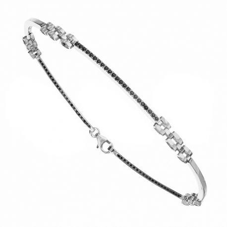 Brățară semirigidă din aur alb de 18K pentru bărbați