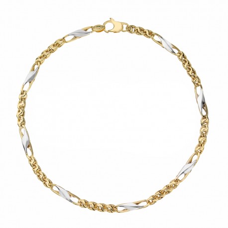 Bracelet en or bicolore 18 carats pour homme