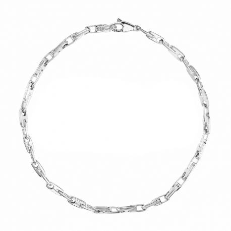 Tubular armband för män i 18K vitguld